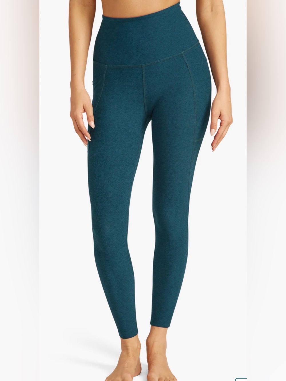 Beyond Yoga Everyday Space Dye High Waist Pocket Leggings Blue Gem Heather S